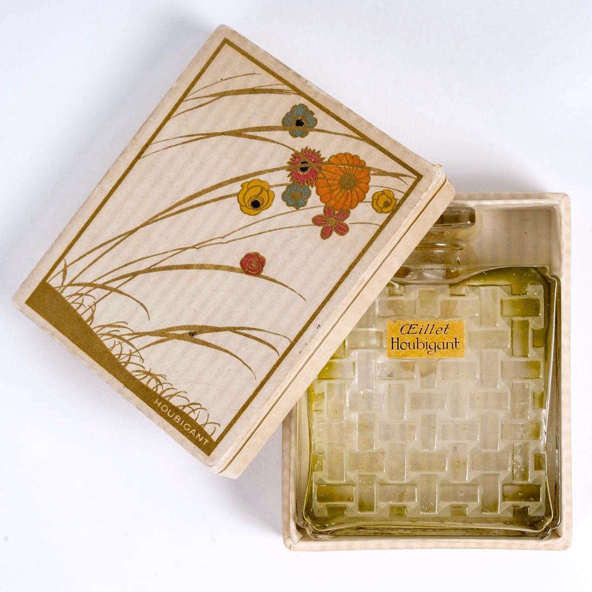 1919 René Lalique - Perfume Bottle Oeillet Carnation Glass For Houbigant-photo-2