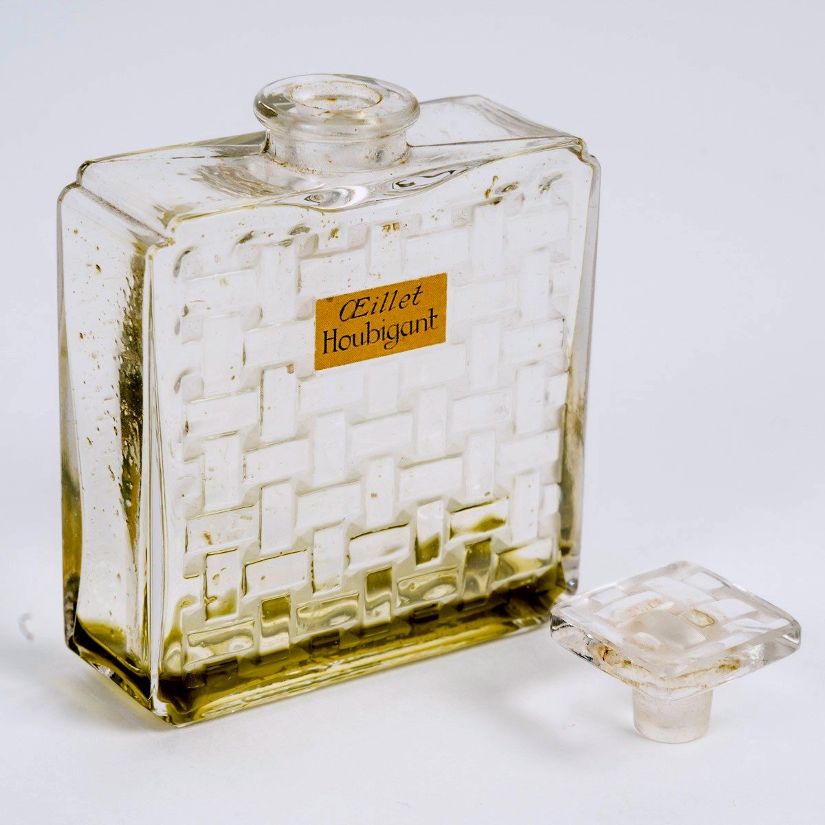 1919 René Lalique - Perfume Bottle Oeillet Carnation Glass For Houbigant-photo-1