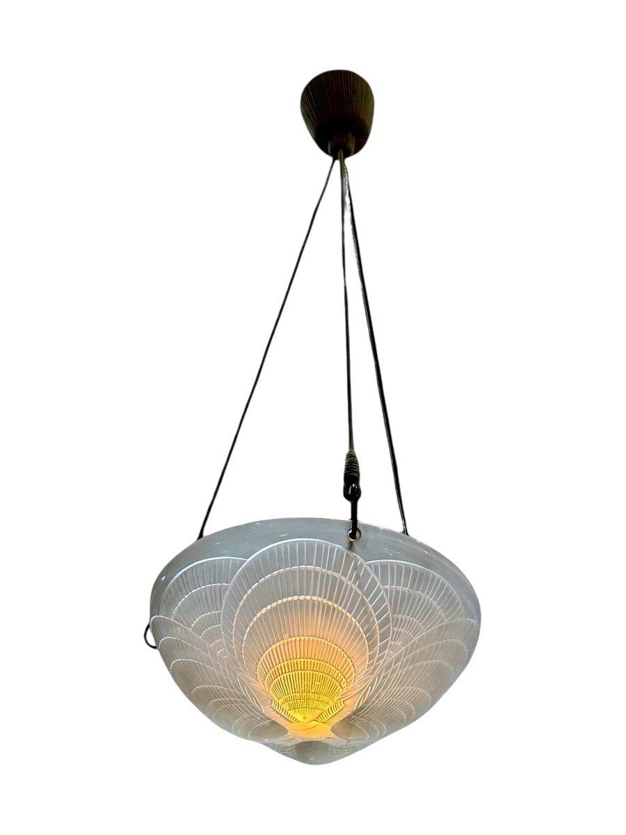 1921 René Lalique - Chandelier Coquilles Shells Glass-photo-2