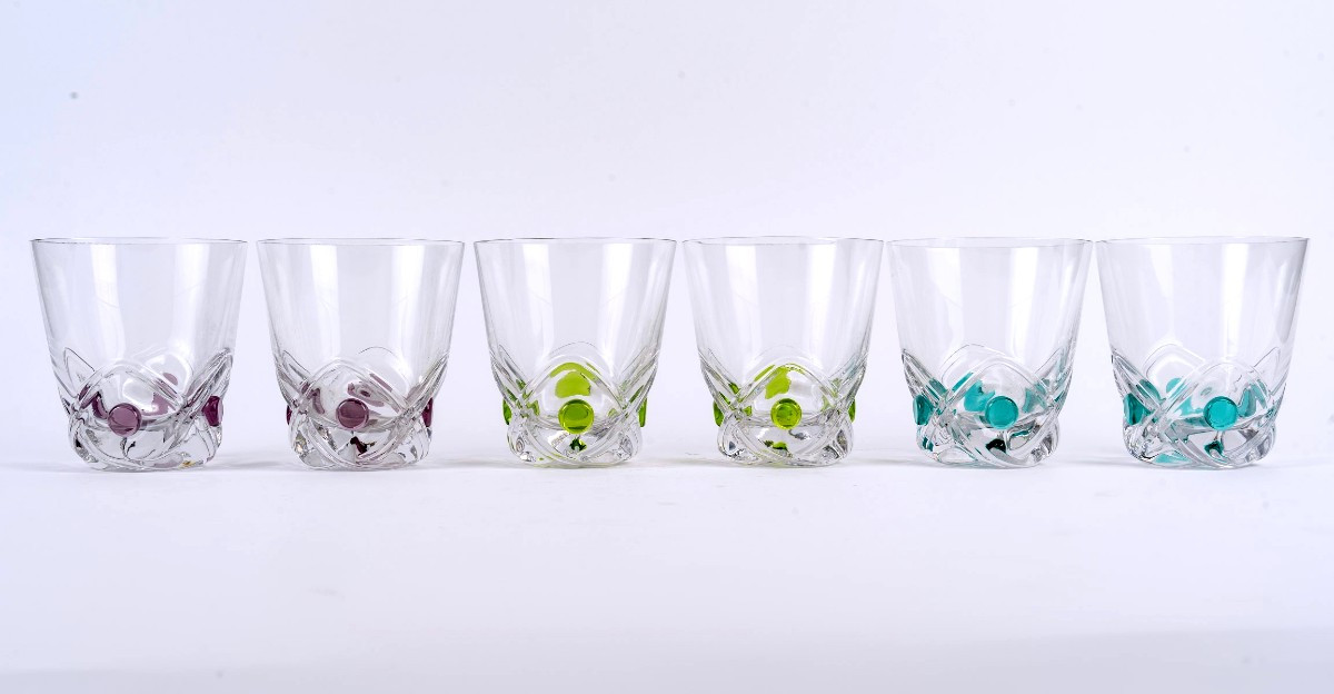 Lalique France - 6 Verres Gobelets Floride Cristal