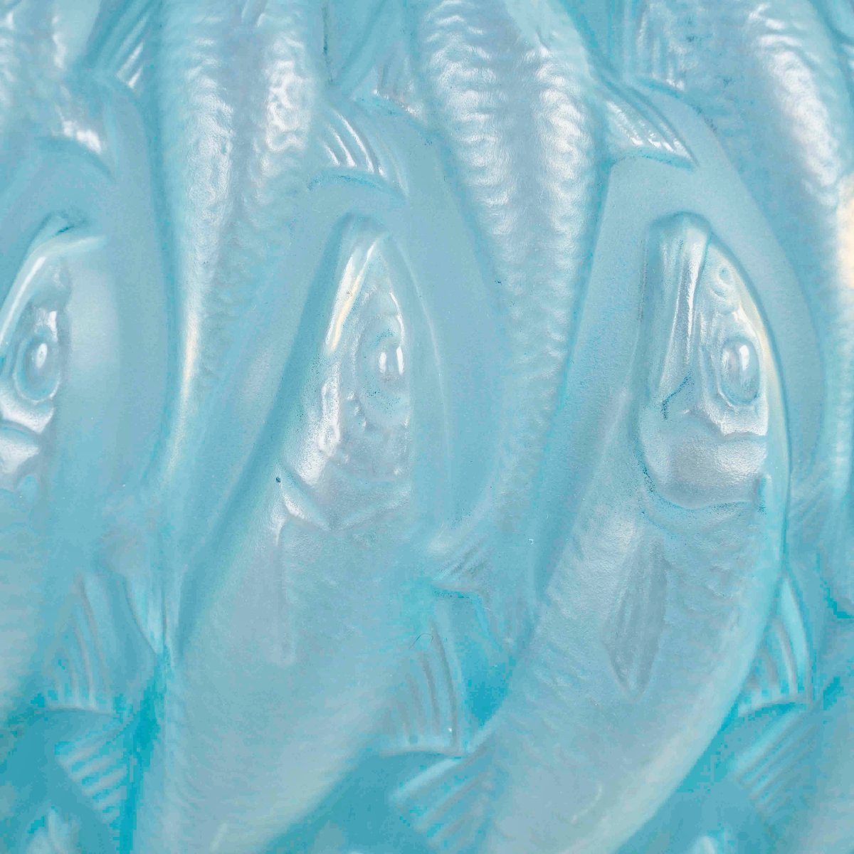 1927 René Lalique - Vase Marisa Verre Opalescent Patiné Bleu-photo-4