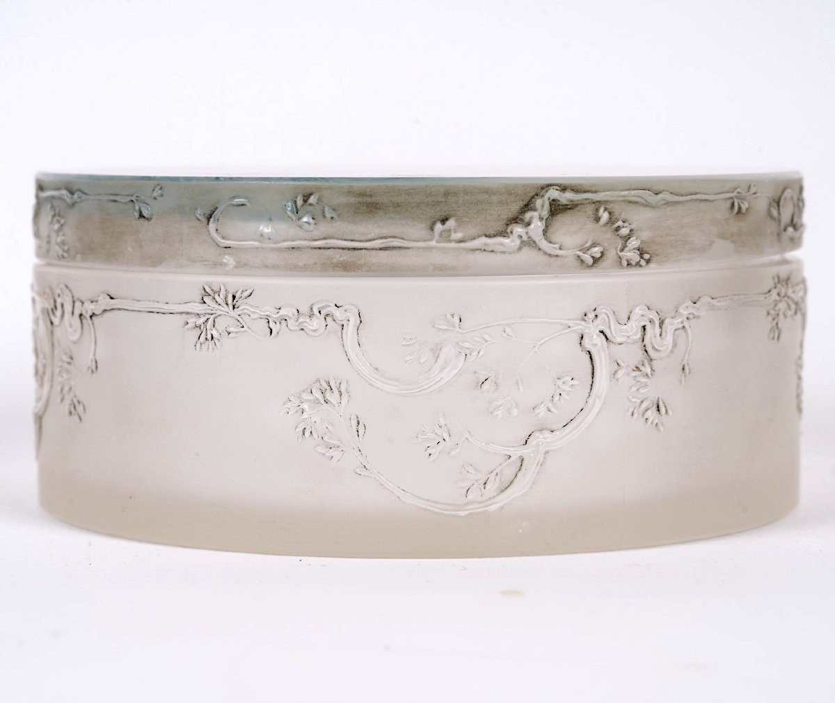 1910 René Lalique - Box Paon Peacock Glass With Blue Patina-photo-4