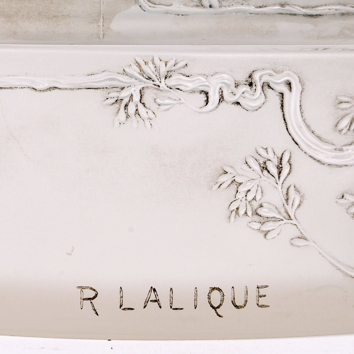 1910 René Lalique - Box Paon Peacock Glass With Blue Patina-photo-2