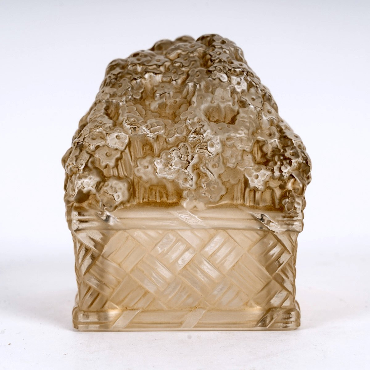 1939 René Lalique - Surtouts Décoratifs Corbeille Quatre Saisons Verre Blanc Patiné Sépia-photo-1