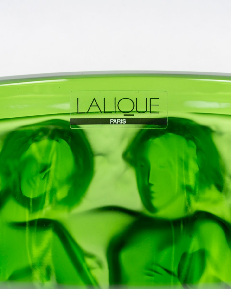 Lalique France - Vase Bacchantes Green Amazone Crystal - New-photo-2