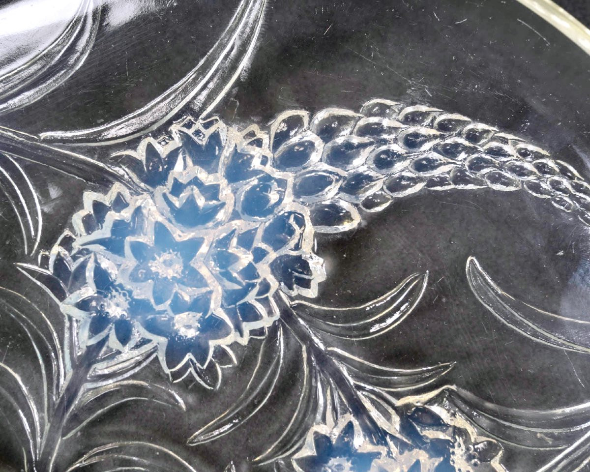 1928 René Lalique - Bowl Veronique Opalescent Glass-photo-1