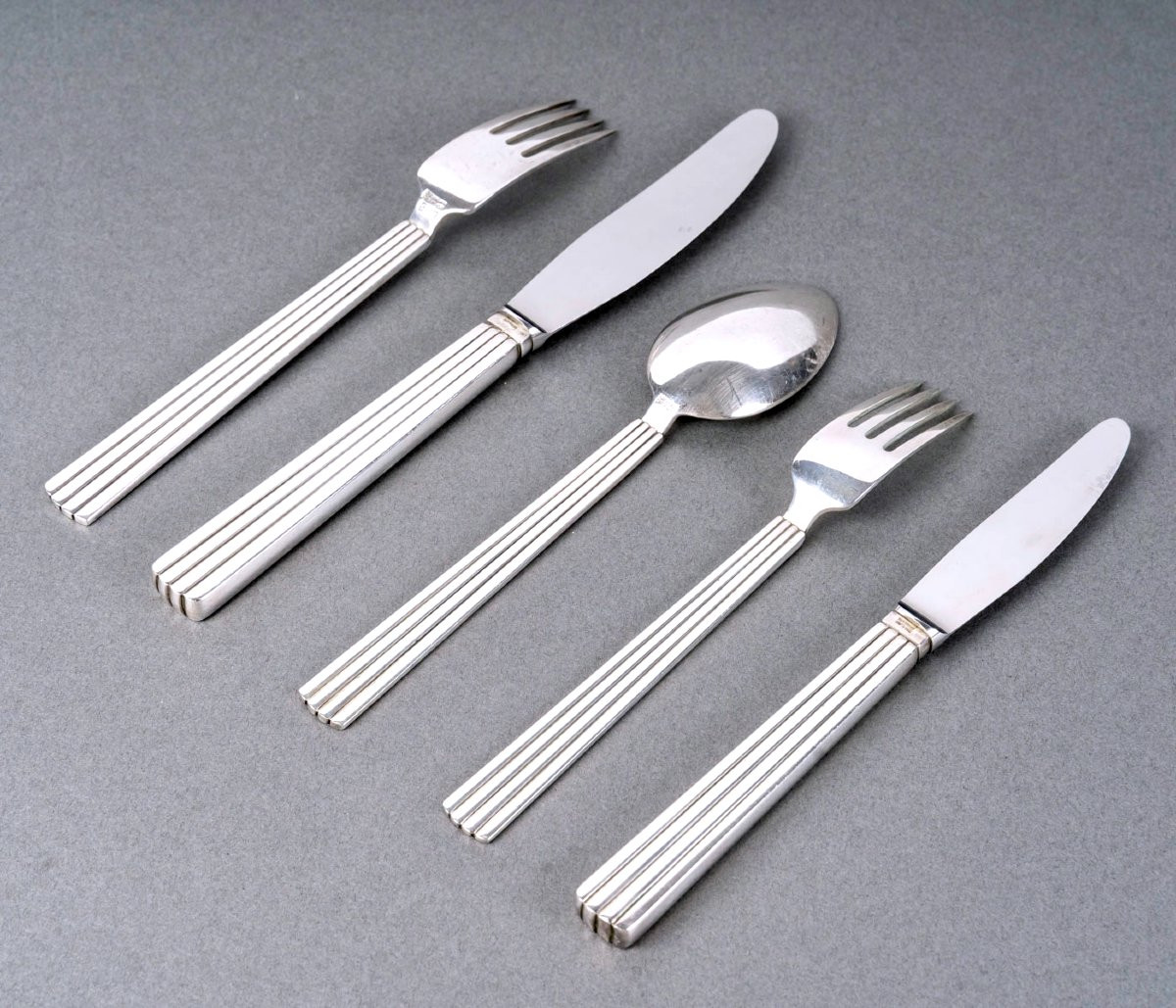 Georg Jensen - Ménagère Bernadotte Argent Massif - 40 pièces-photo-2