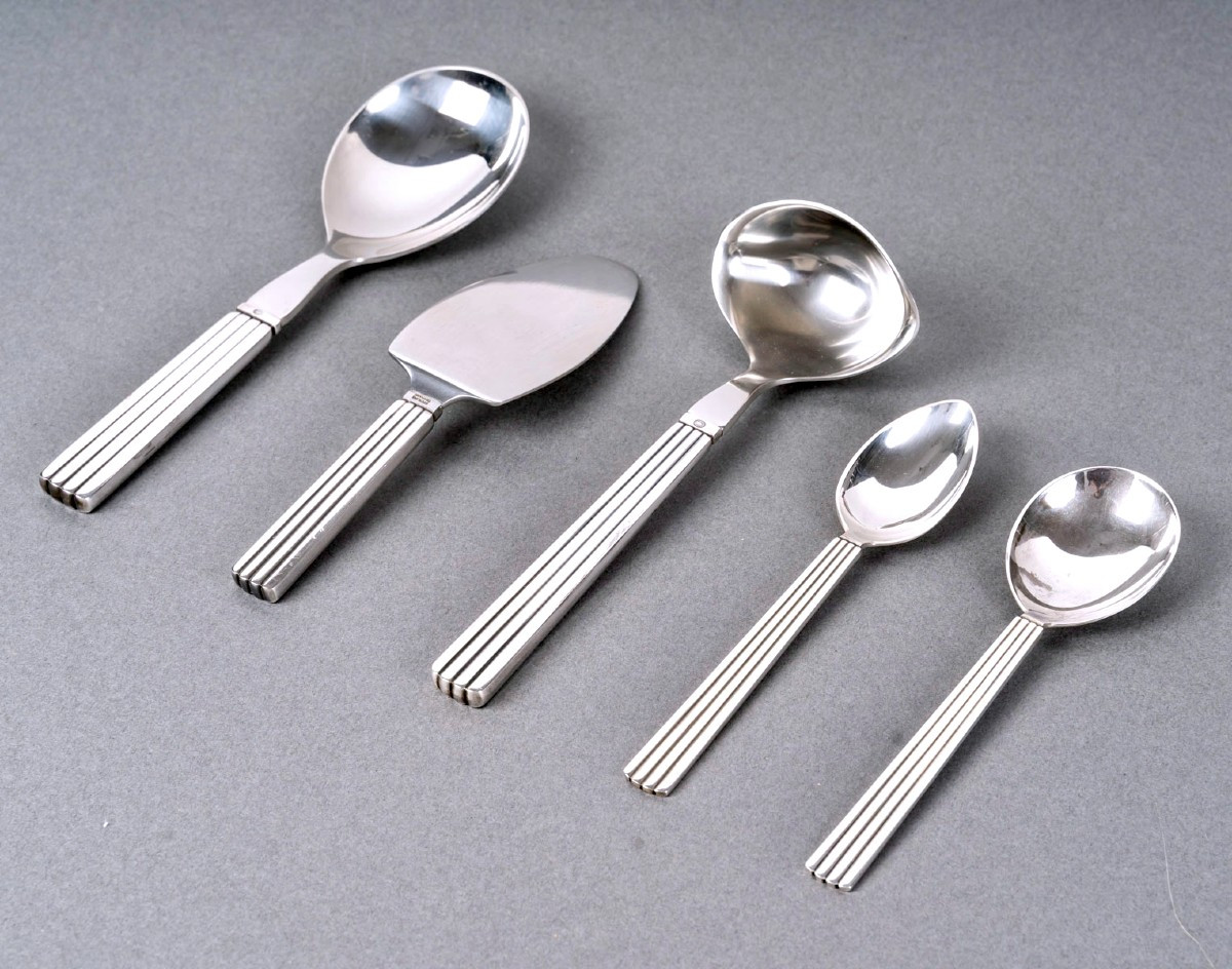 Georg Jensen - Ménagère Bernadotte Argent Massif - 40 pièces-photo-1