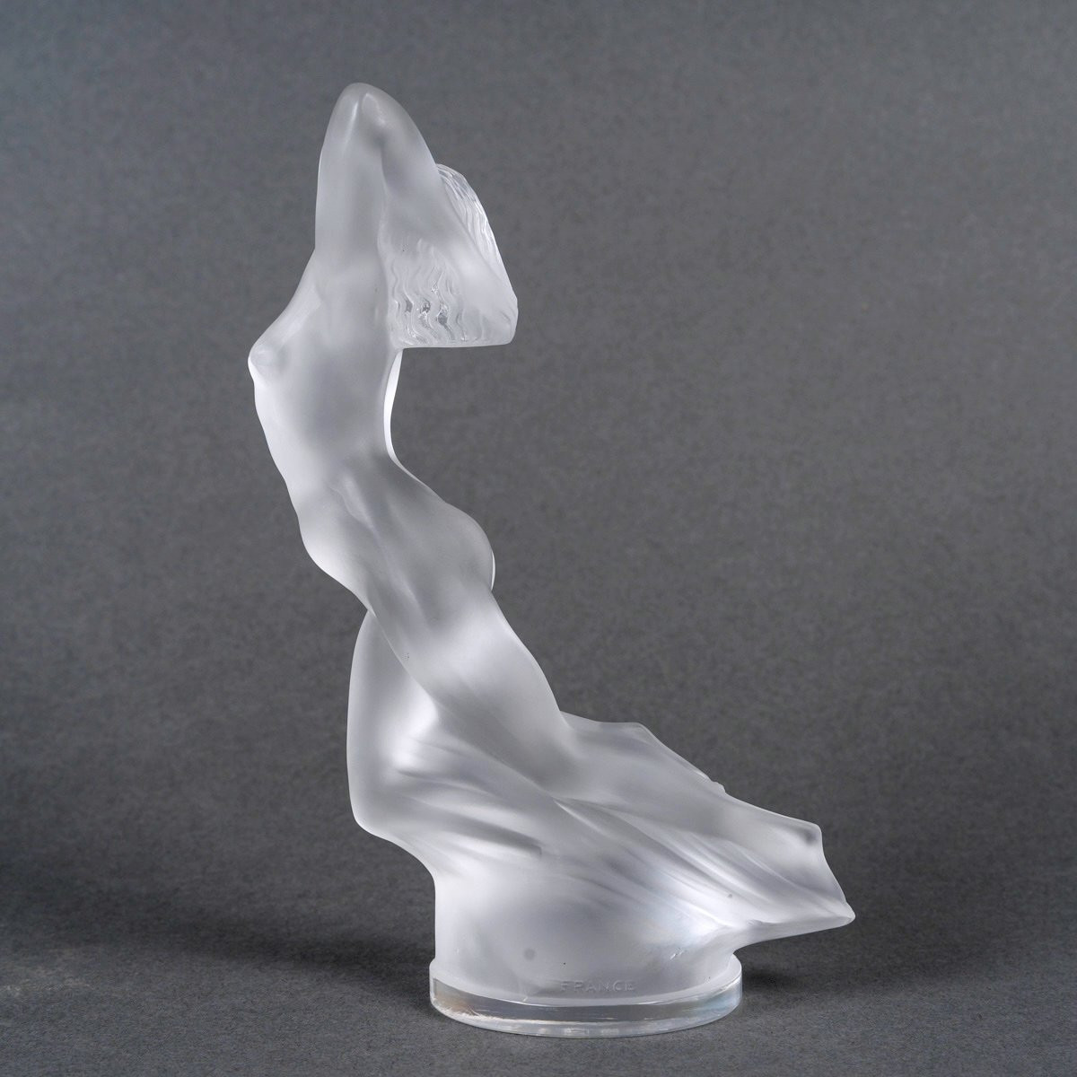 1929 René Lalique - Mascotte Automobile Vitesse Verre Blanc -photo-2