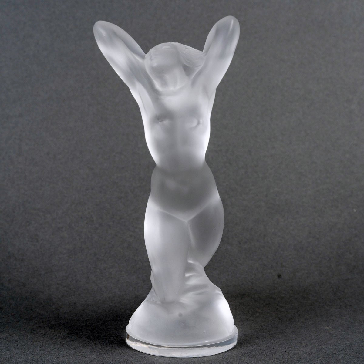 1929 René Lalique - Mascotte Automobile Vitesse Verre Blanc -photo-3