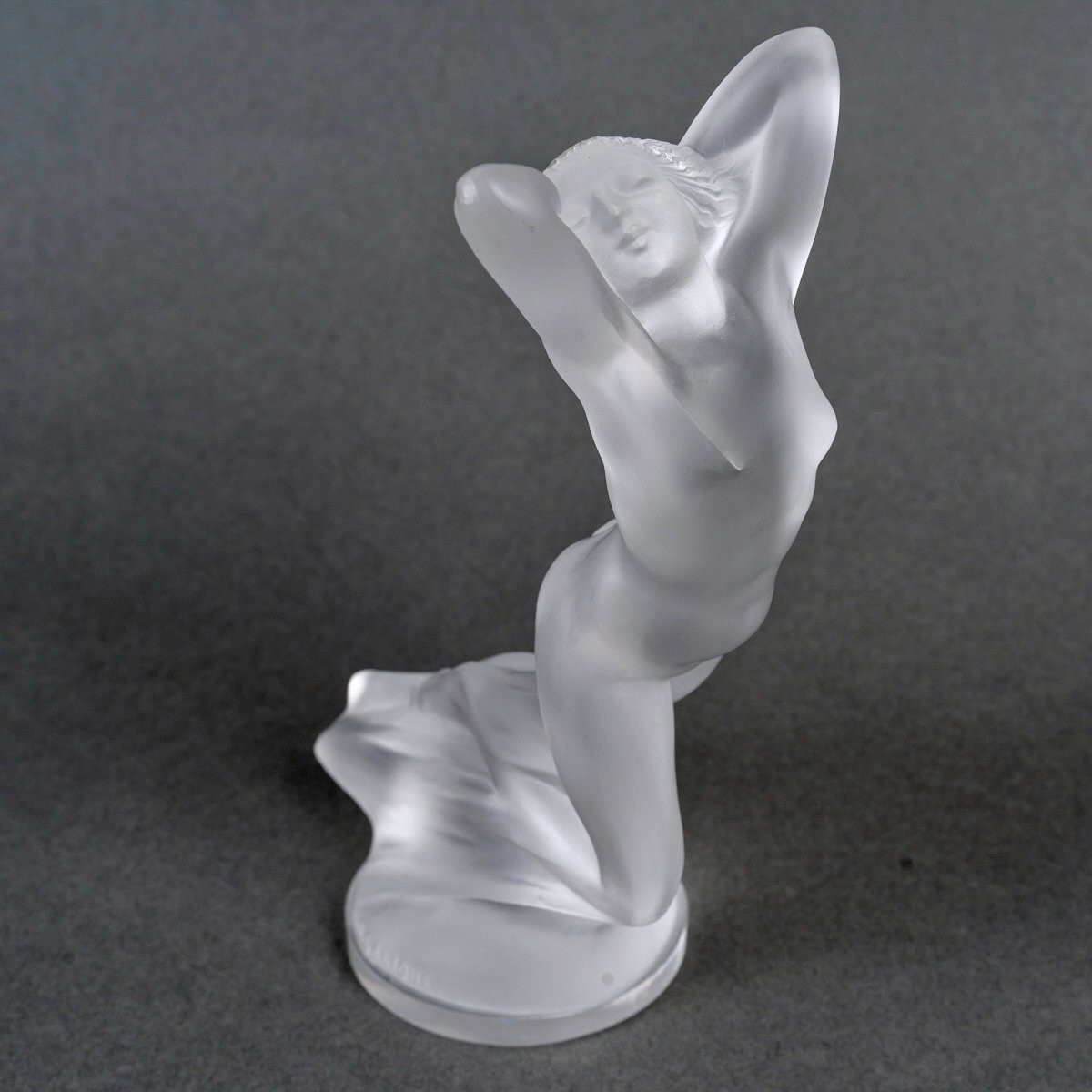 1929 René Lalique - Mascotte Automobile Vitesse Verre Blanc -photo-4