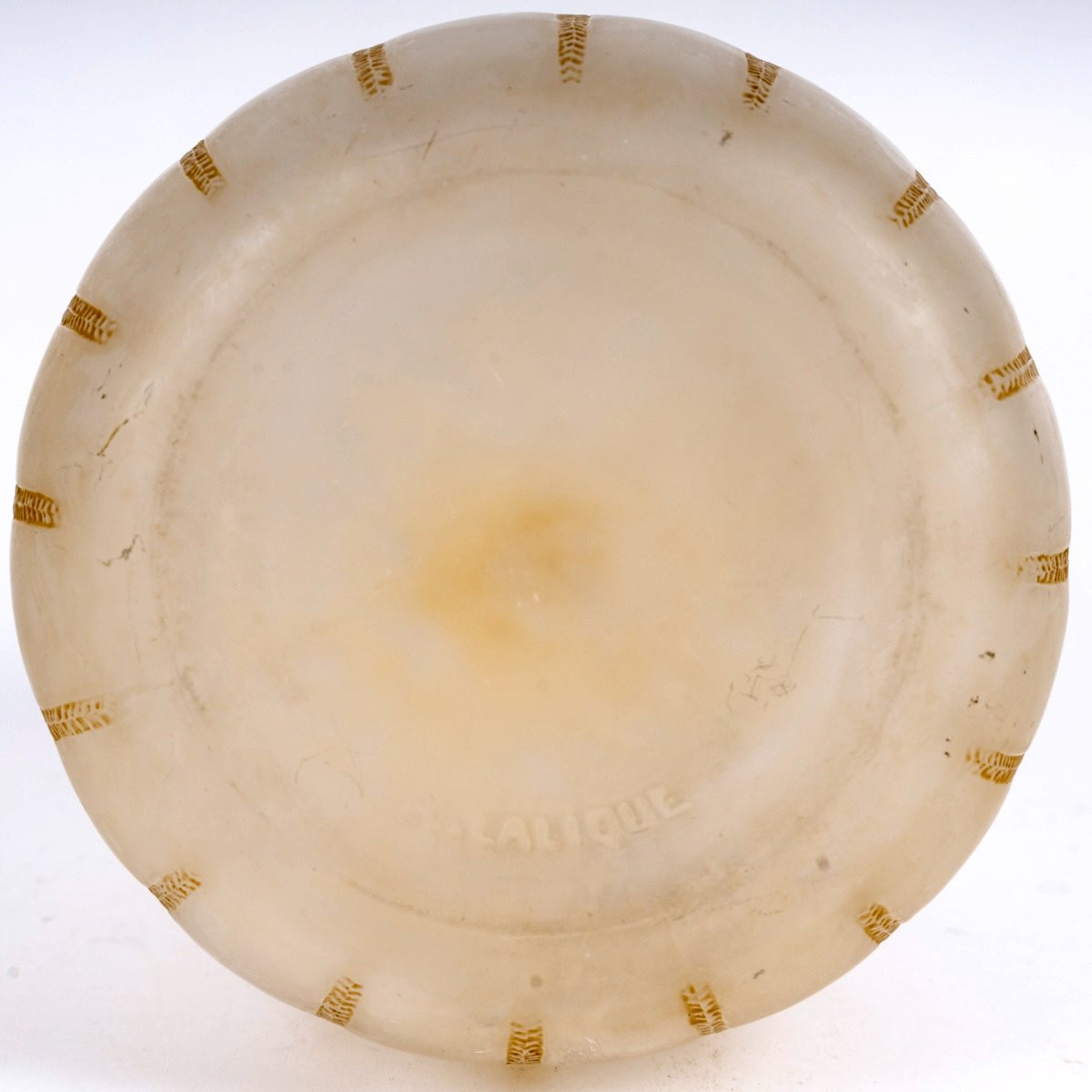 1921 René Lalique - Vase Mimosa Glass With Sepia Patina-photo-4