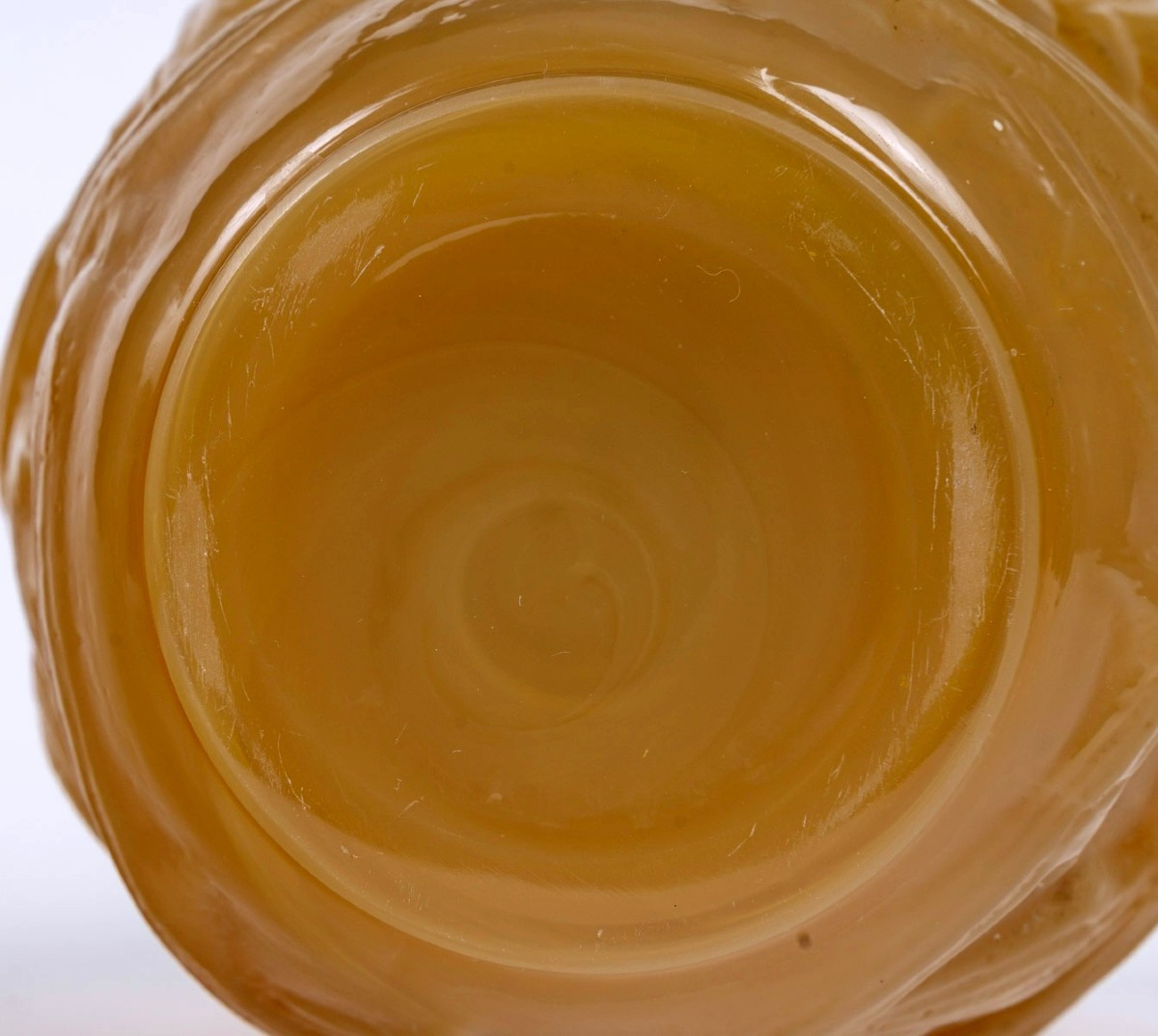 1920 René Lalique - Vase Ronces Verre Butterscotch Jaune Opalescent-photo-1
