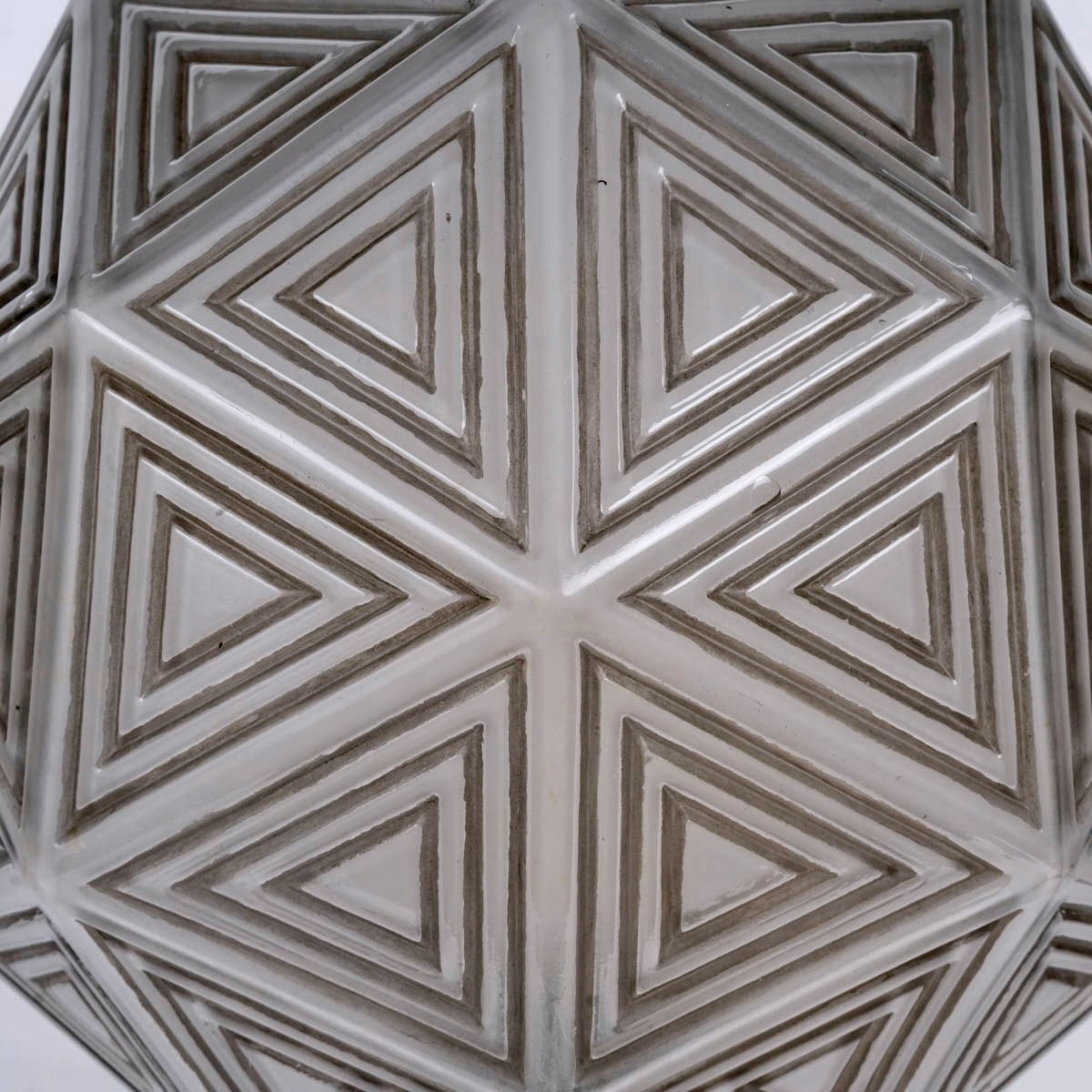1925 René Lalique - Art Deco Table Lamp Nanking Glass With Grey Patina-photo-4
