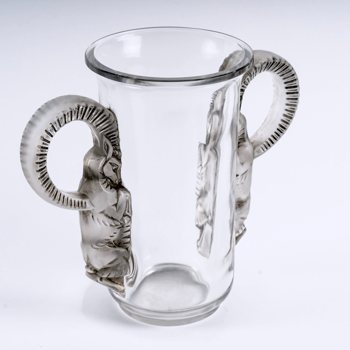 1931 René Lalique - Vase Thibet Glass With Grey Patina -photo-2