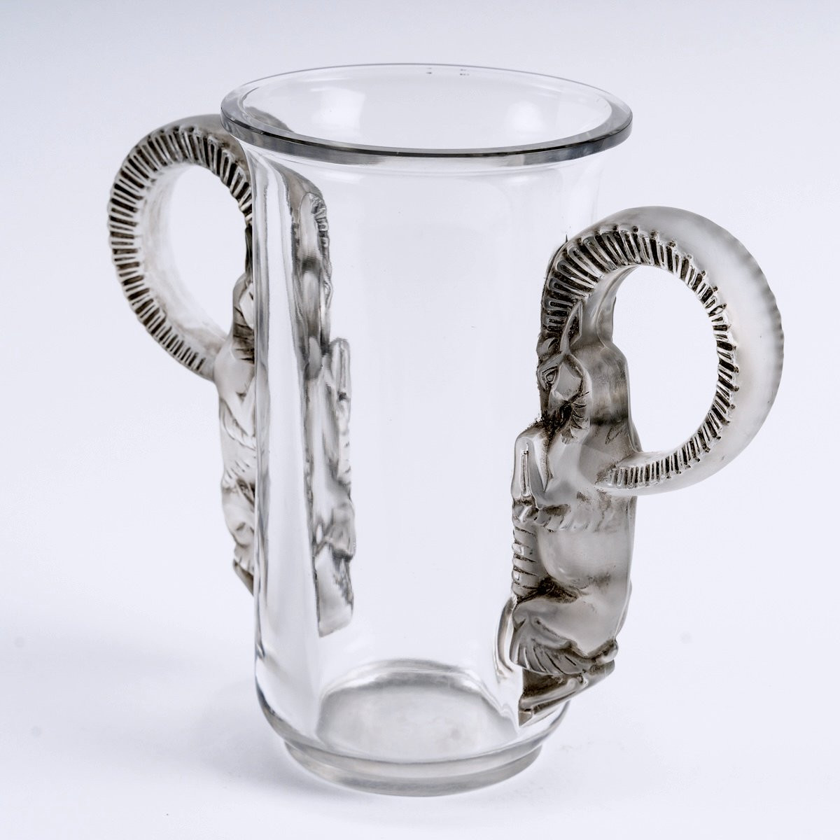 1931 René Lalique - Vase Thibet Glass With Grey Patina -photo-3