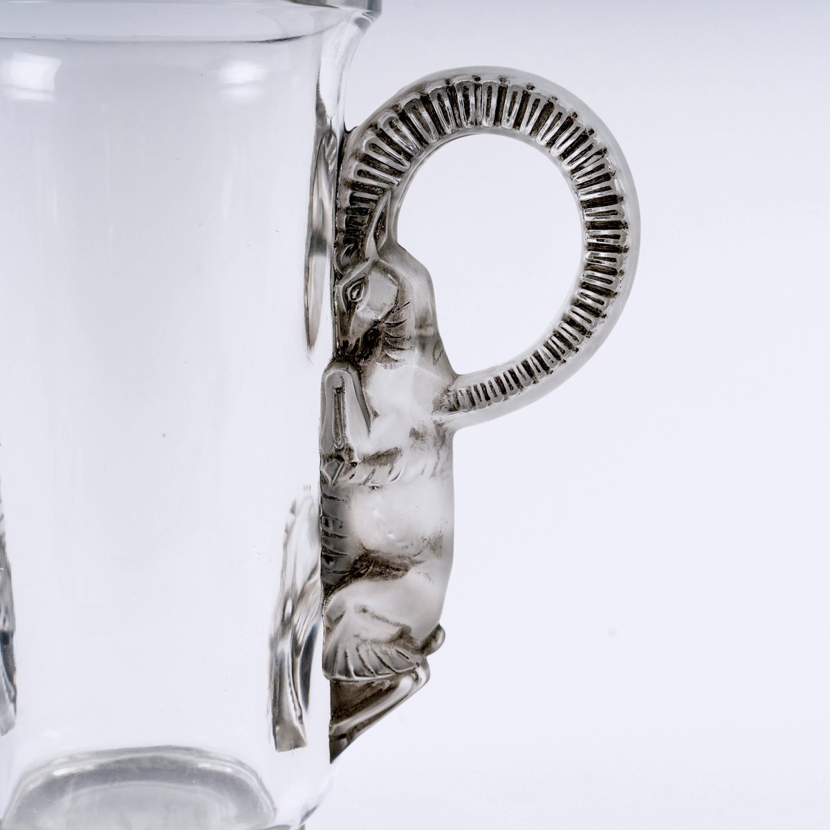 1931 René Lalique - Vase Thibet Glass With Grey Patina -photo-4