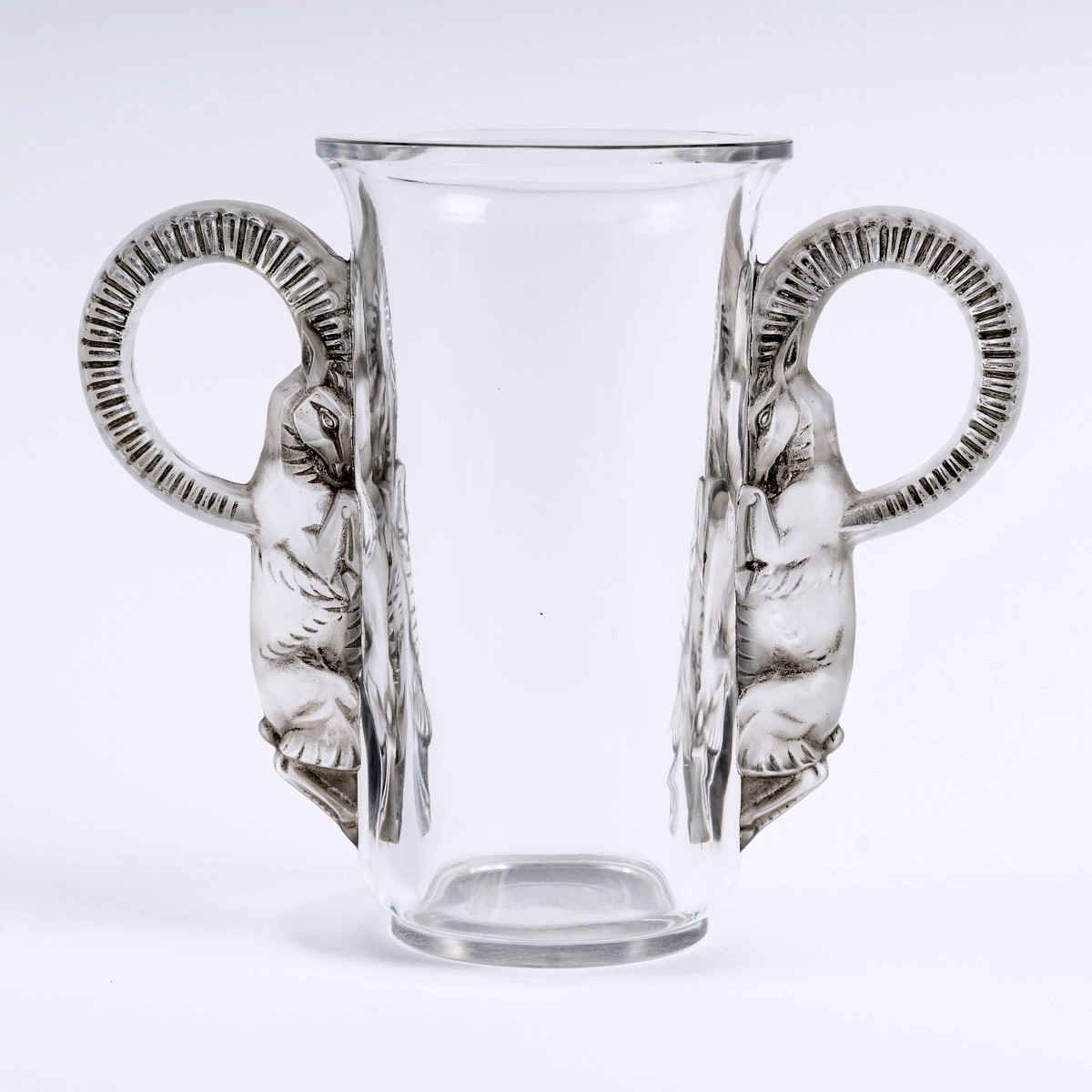 1931 René Lalique - Vase Thibet Glass With Grey Patina 