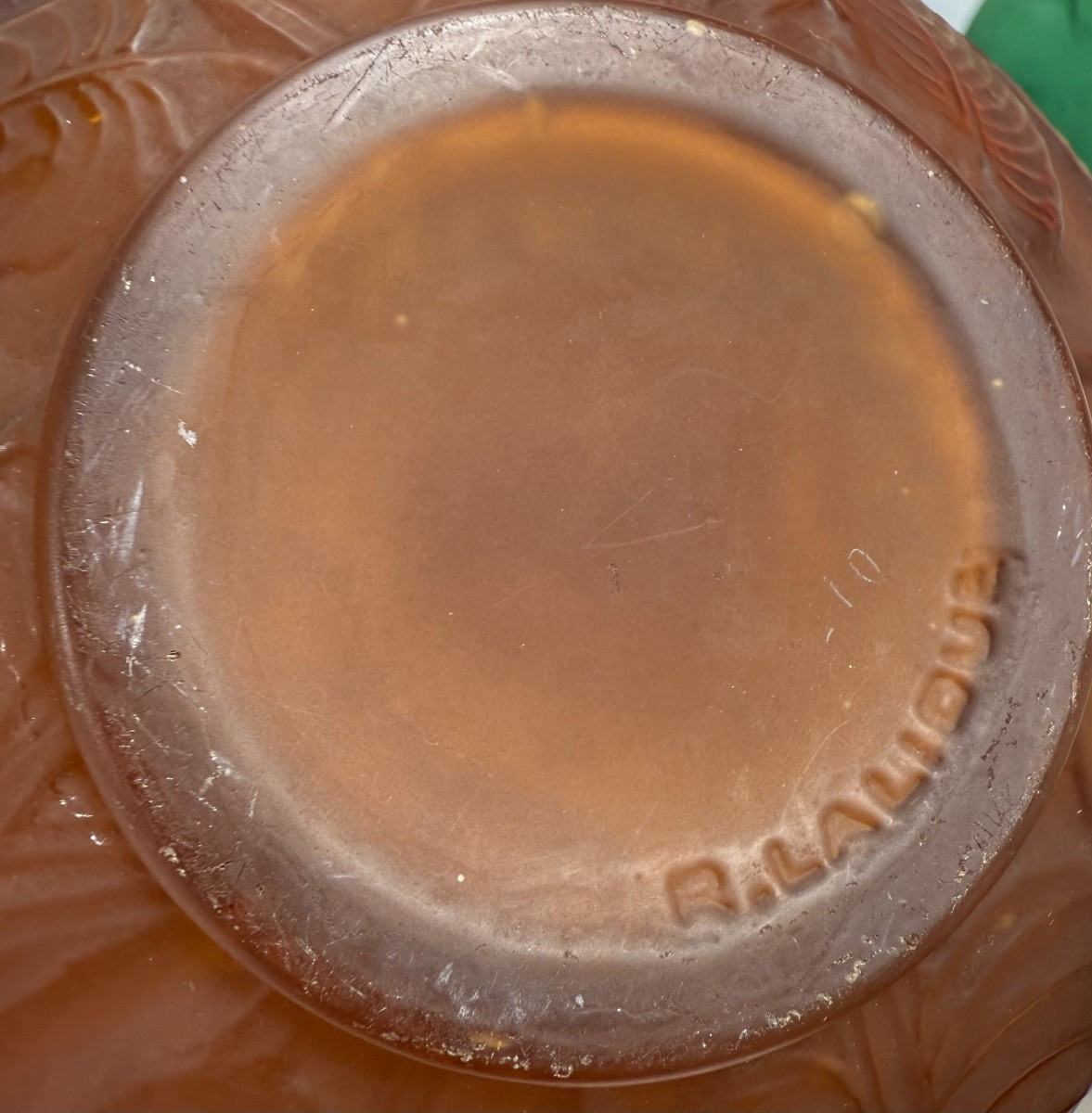 1923 René Lalique - Vase Sauges Yellow Amber Glass-photo-1