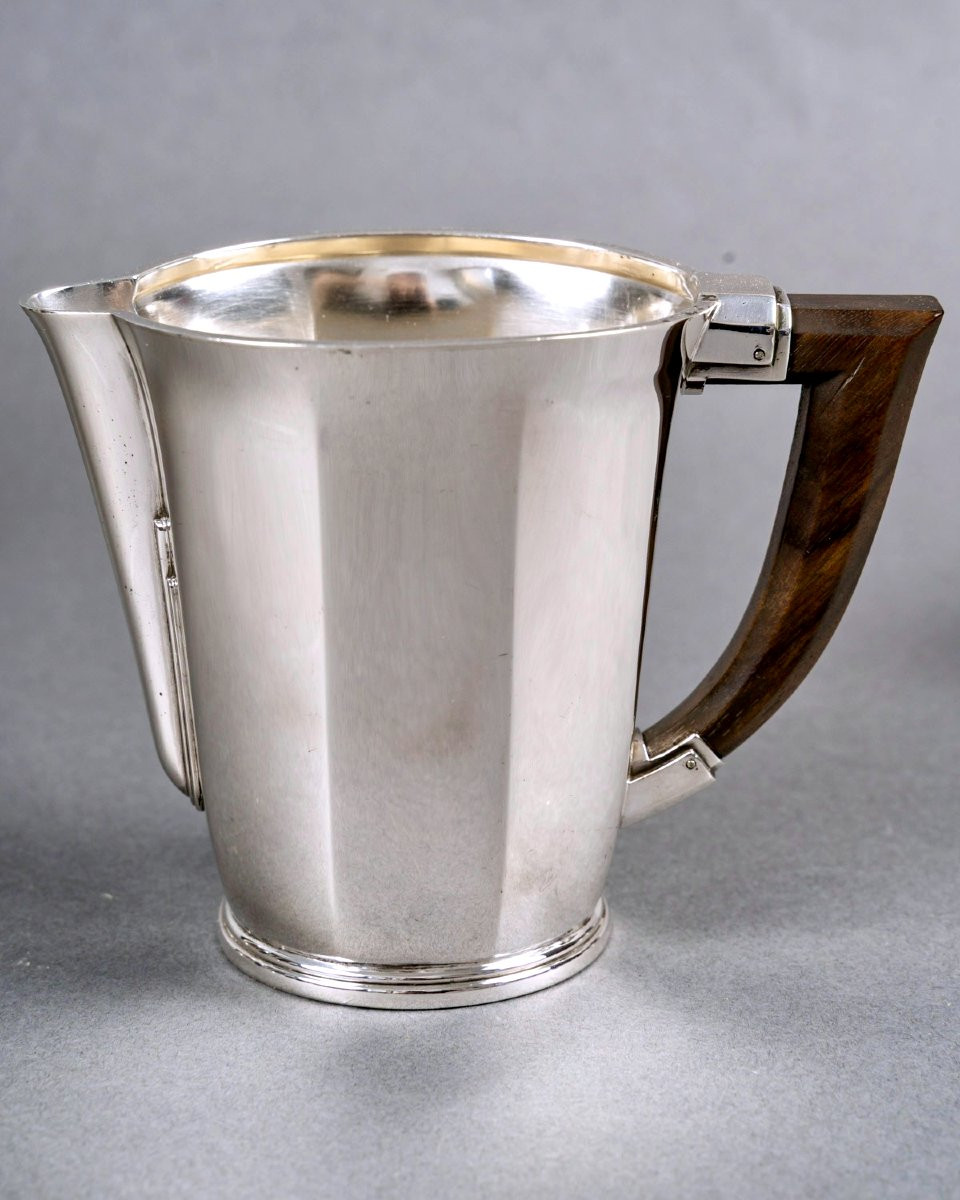 1935 Christofle Cardeilhac - Art Deco Coffee And Tea Service Sterling Silver And Rosewood-photo-1