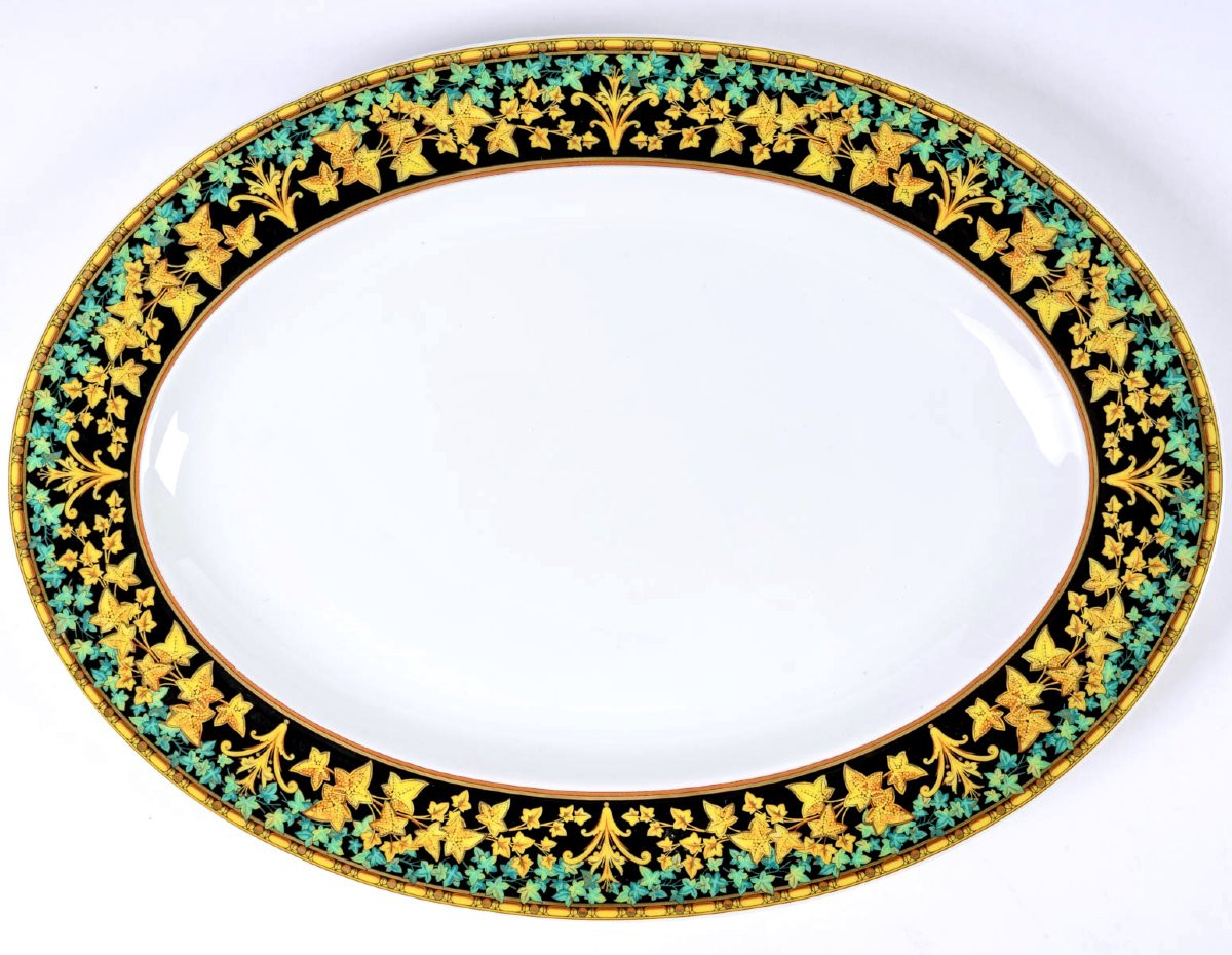 Versace - Service de Table Assiettes et Plats Gold Ivy Lierre d'Or Porcelaine-photo-4