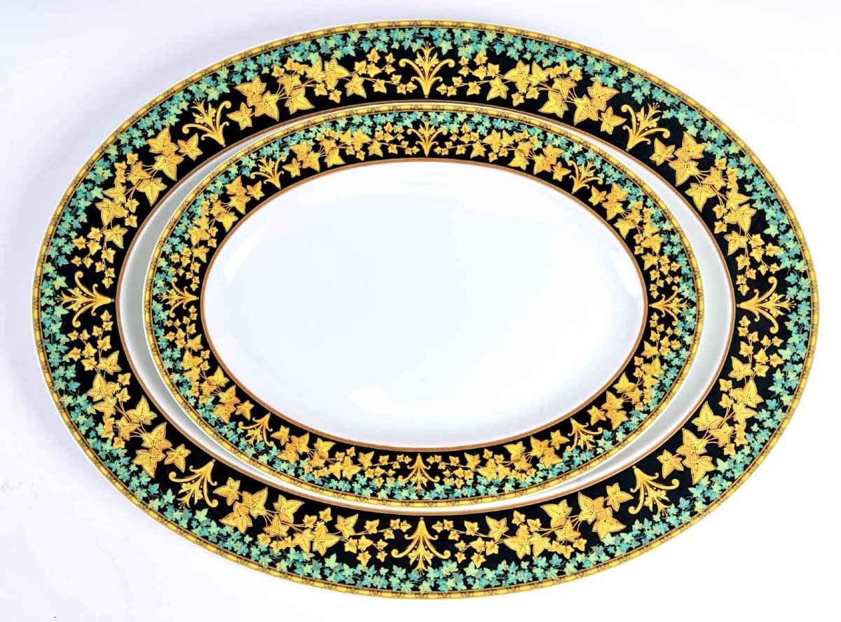 Versace - Service de Table Assiettes et Plats Gold Ivy Lierre d'Or Porcelaine-photo-5