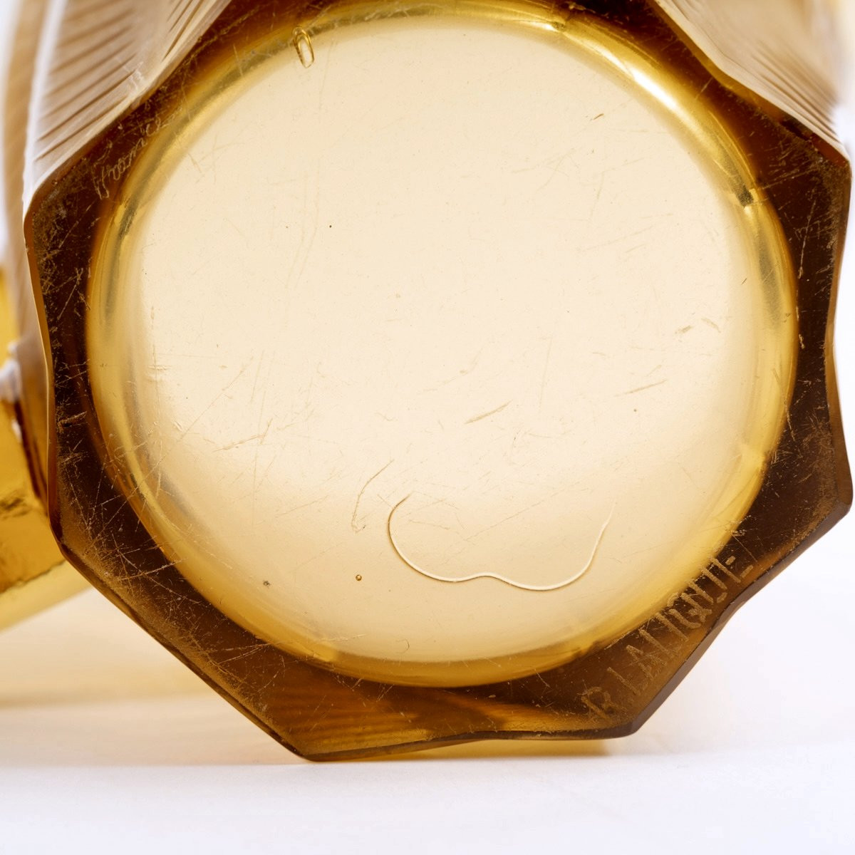 1931 René Lalique - Broc Pichet Hespérides Verre Jaune Ambré-photo-2