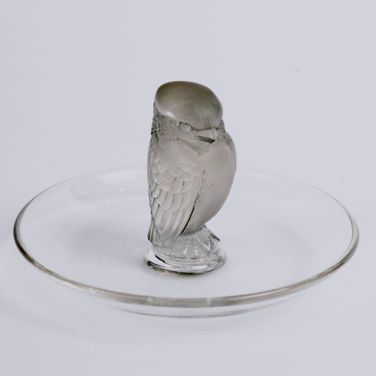 1931 René Lalique - Pintray Ashtray Rapace Glass With Grey Patina