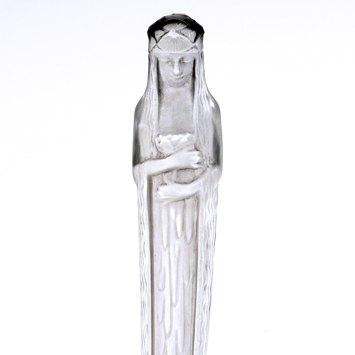 1925 René Lalique - Pintray Ashtray Statuette Source De La Fontaine Glass With Grey Patina-photo-3