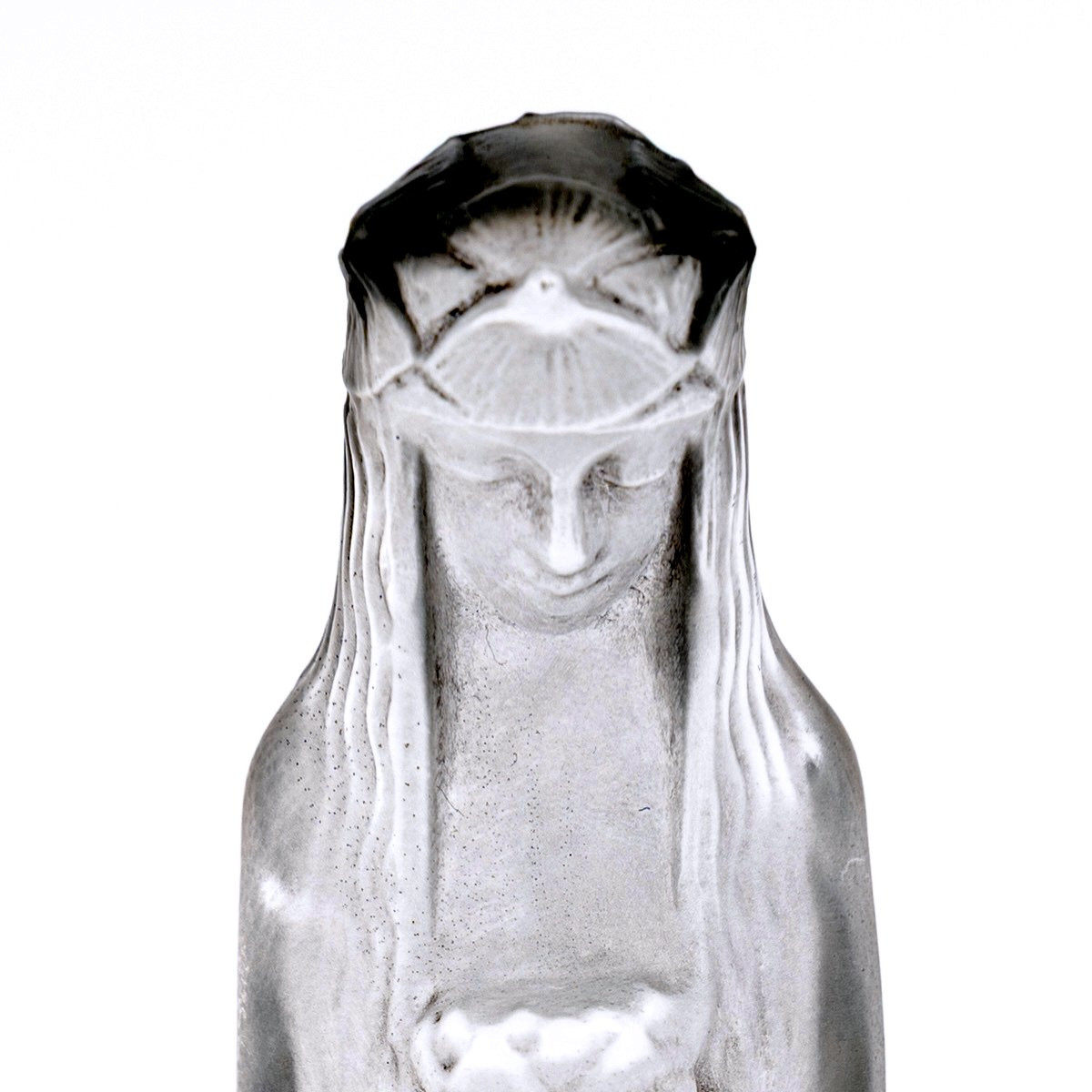 1925 René Lalique - Pintray Ashtray Statuette Source De La Fontaine Glass With Grey Patina-photo-4