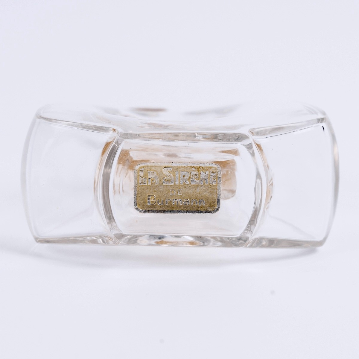 1912 René Lalique -Flacon La Sirène Verre Blanc Patiné Sépia pour Burmann-photo-1