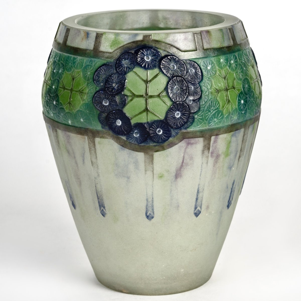 1923 Gabriel Argy Rousseau - Vase Ombelles Pâte de Verre-photo-2