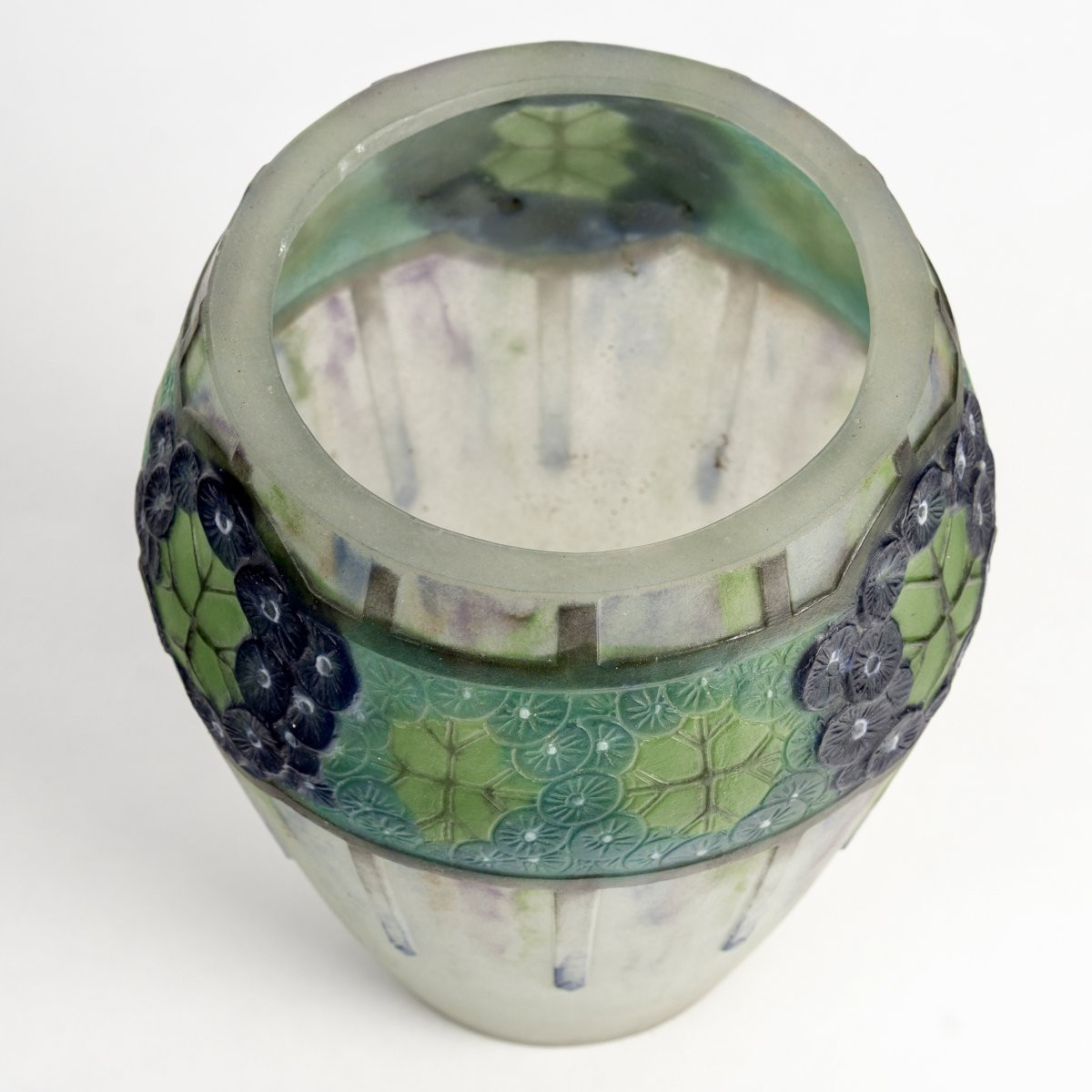 1923 Gabriel Argy Rousseau - Vase Ombelles Pâte de Verre-photo-1