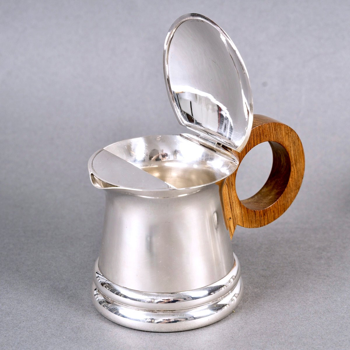 1935 Jean Puiforcat - Art Deco Modernist Tea And Coffee Set Sterling Silver-photo-4