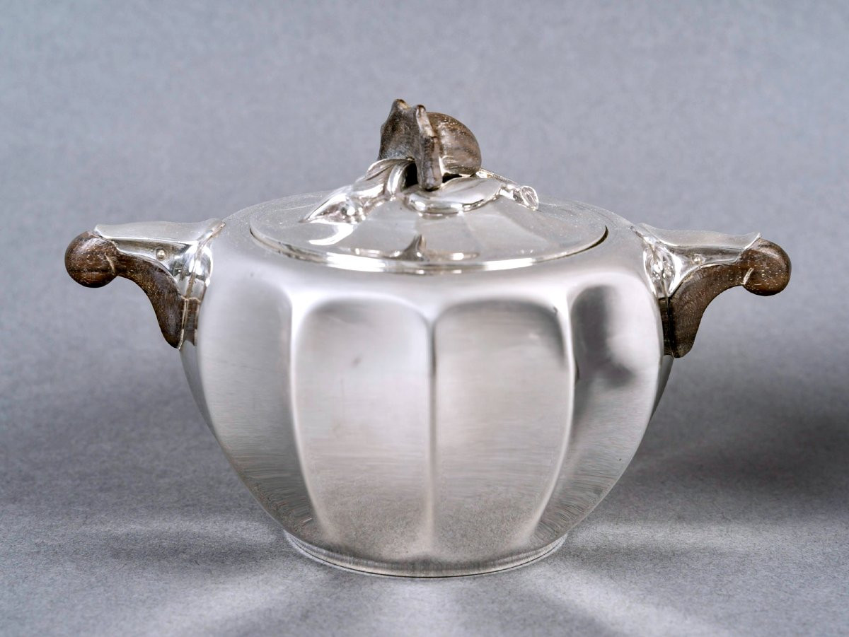 1922 Jean E. Puiforcat - Service à Thé Et à Café Art Nouveau Argent Massif-photo-3