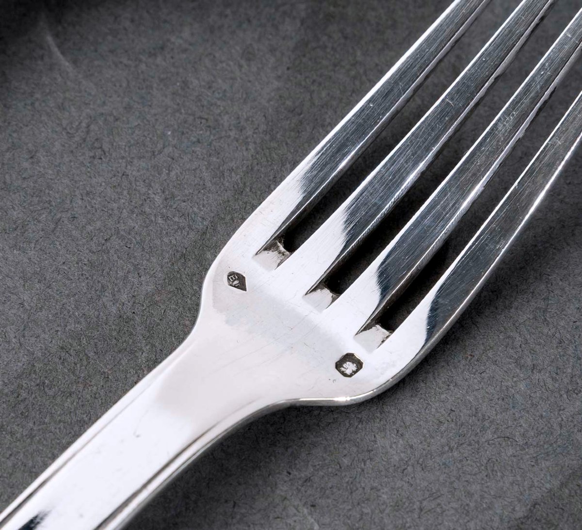 Jean E. Puiforcat - Art Deco Cutlery Flatware Set Dinard Papyrus Sterling Silver - 173 Pieces-photo-5