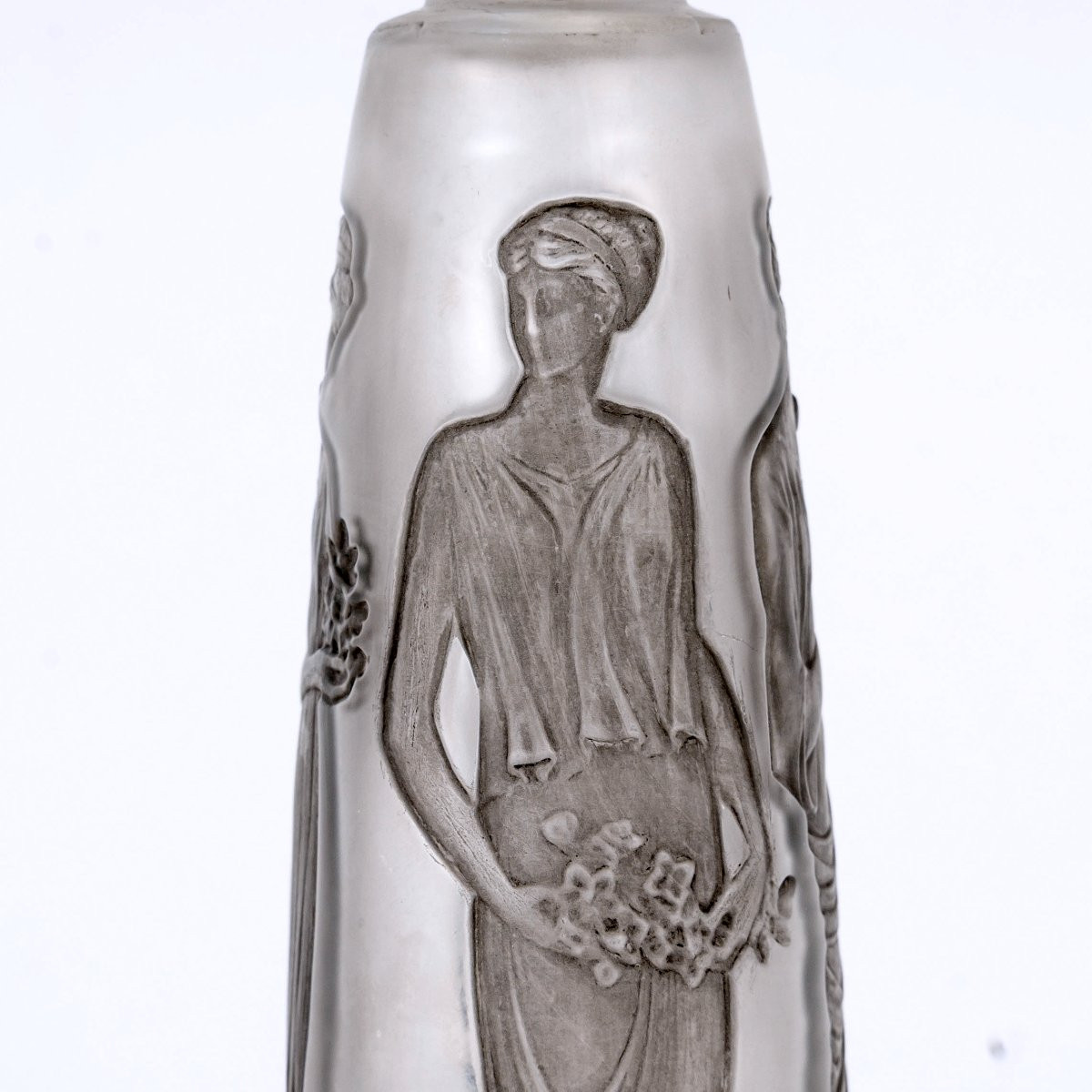 1910 René Lalique - Perfume Bottle Amber Antique Glass With Grey Patina For Coty-photo-2