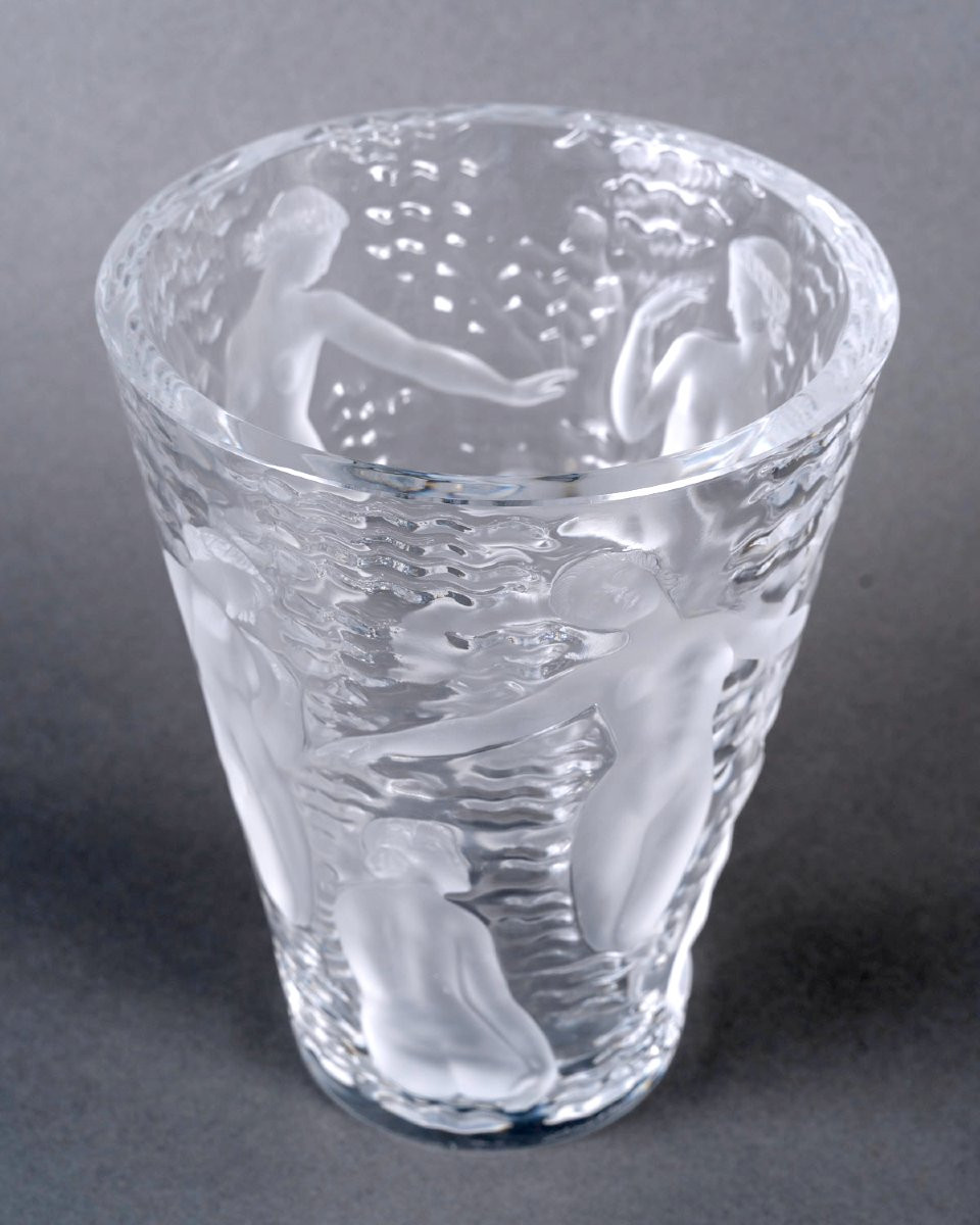 Lalique France - Vase Ondines Cristal Blanc -photo-2