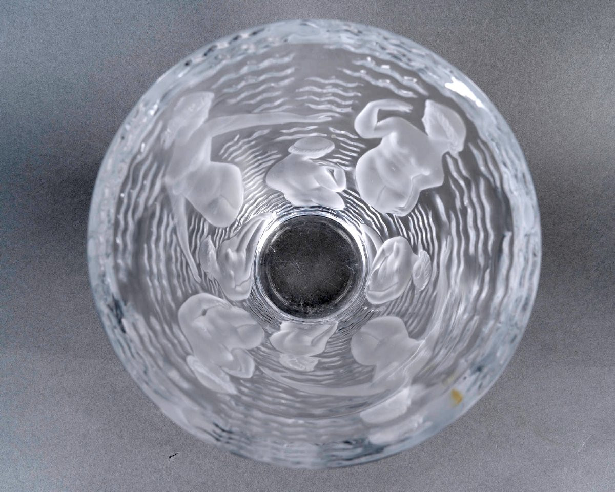 Lalique France - Vase Ondines Cristal Blanc -photo-4