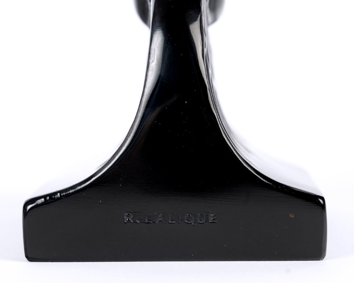 1914 René Lalique - Presse Papiers Deux Aigles Verre Ambre-photo-3