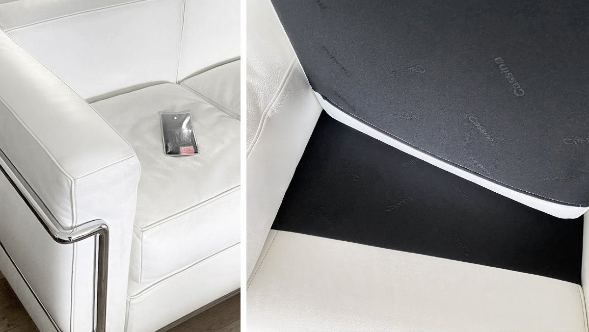 Le Corbusier, Perriand, Jeanneret - Cassina - Sofa Lc2 White Leather 2-seater New-photo-3