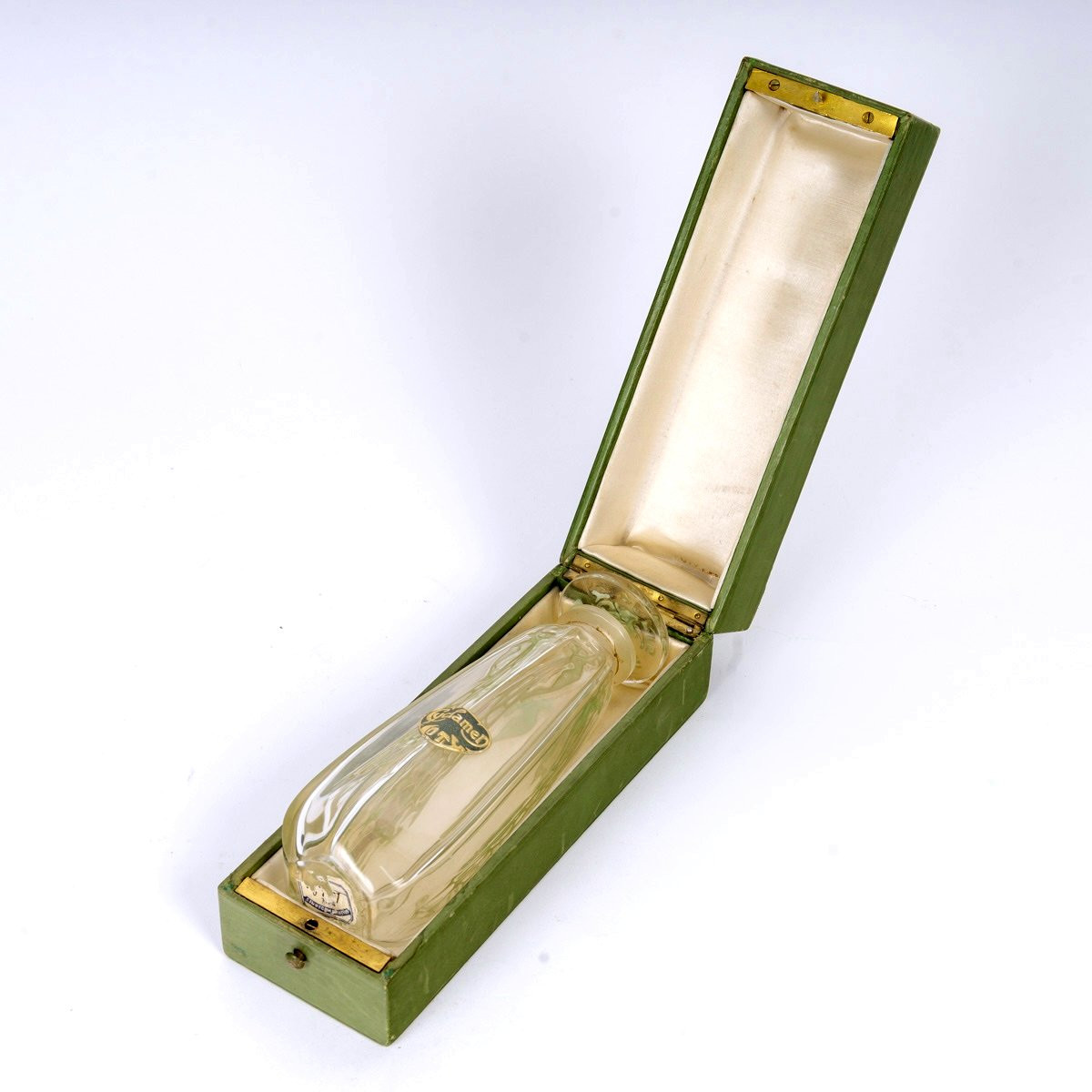 1909 René Lalique - Perfume Bottle Cyclamen Glass With Green Patina For Coty -photo-2