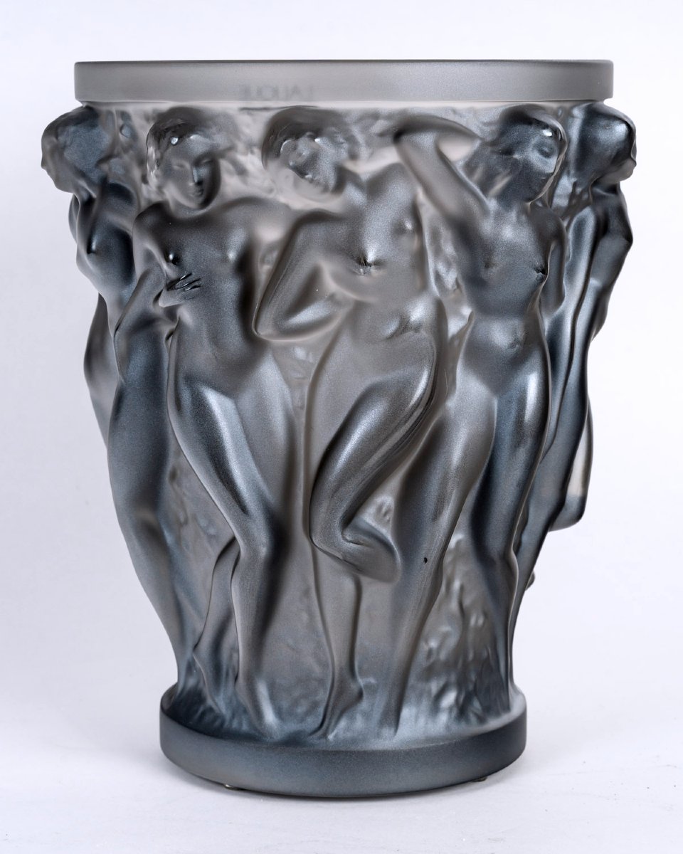 Lalique France - Vase Bacchantes Cristal Bronze - Neuf-photo-2