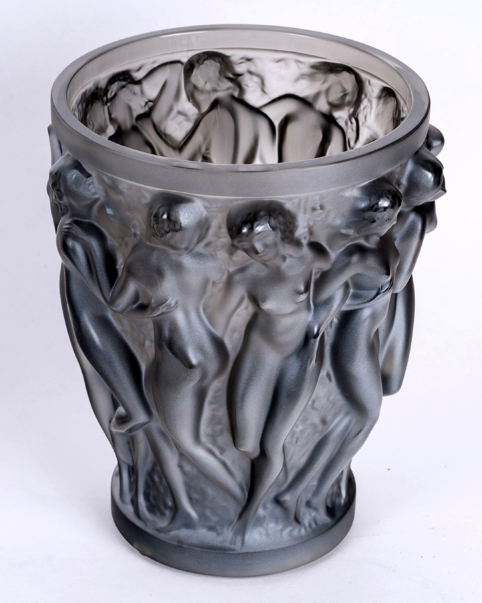 Lalique France - Vase Bacchantes Cristal Bronze - Neuf-photo-3