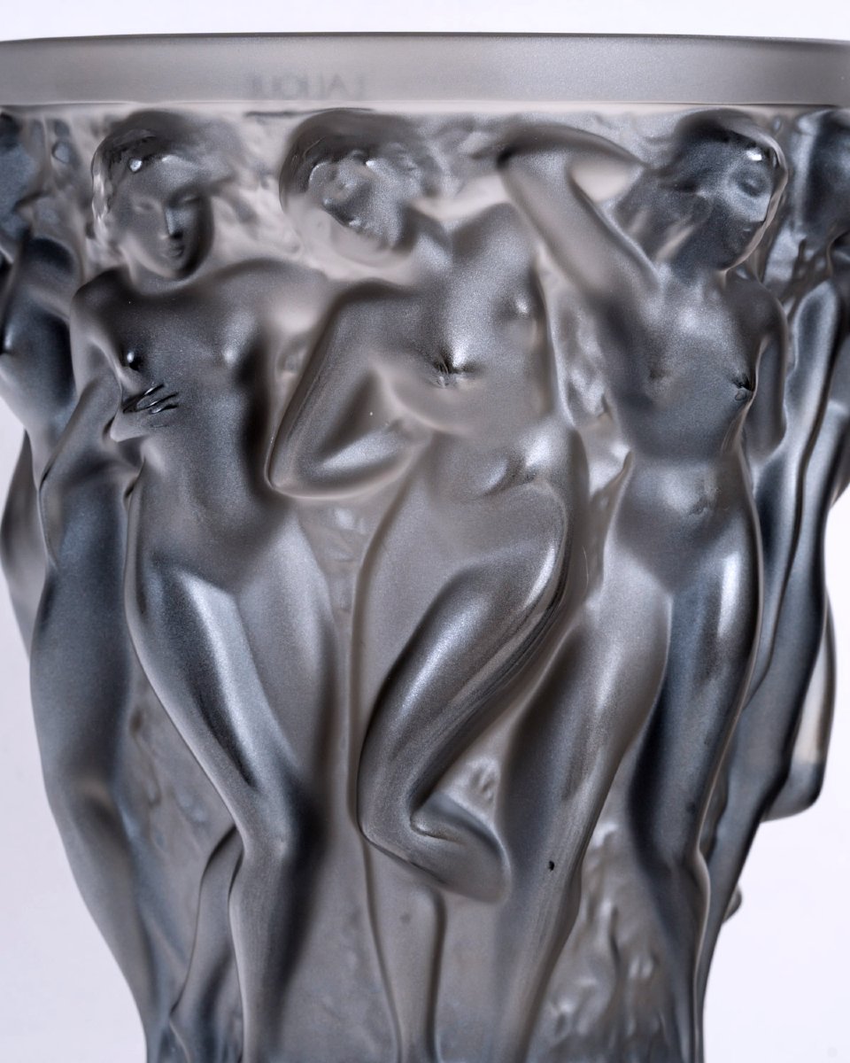 Lalique France - Vase Bacchantes Cristal Bronze - Neuf-photo-1