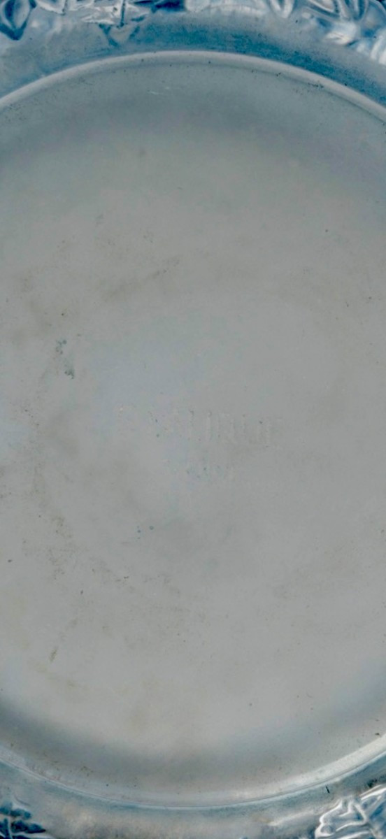 1932 René Lalique - Vase Biches Verre Blanc Patiné Bleu-photo-3