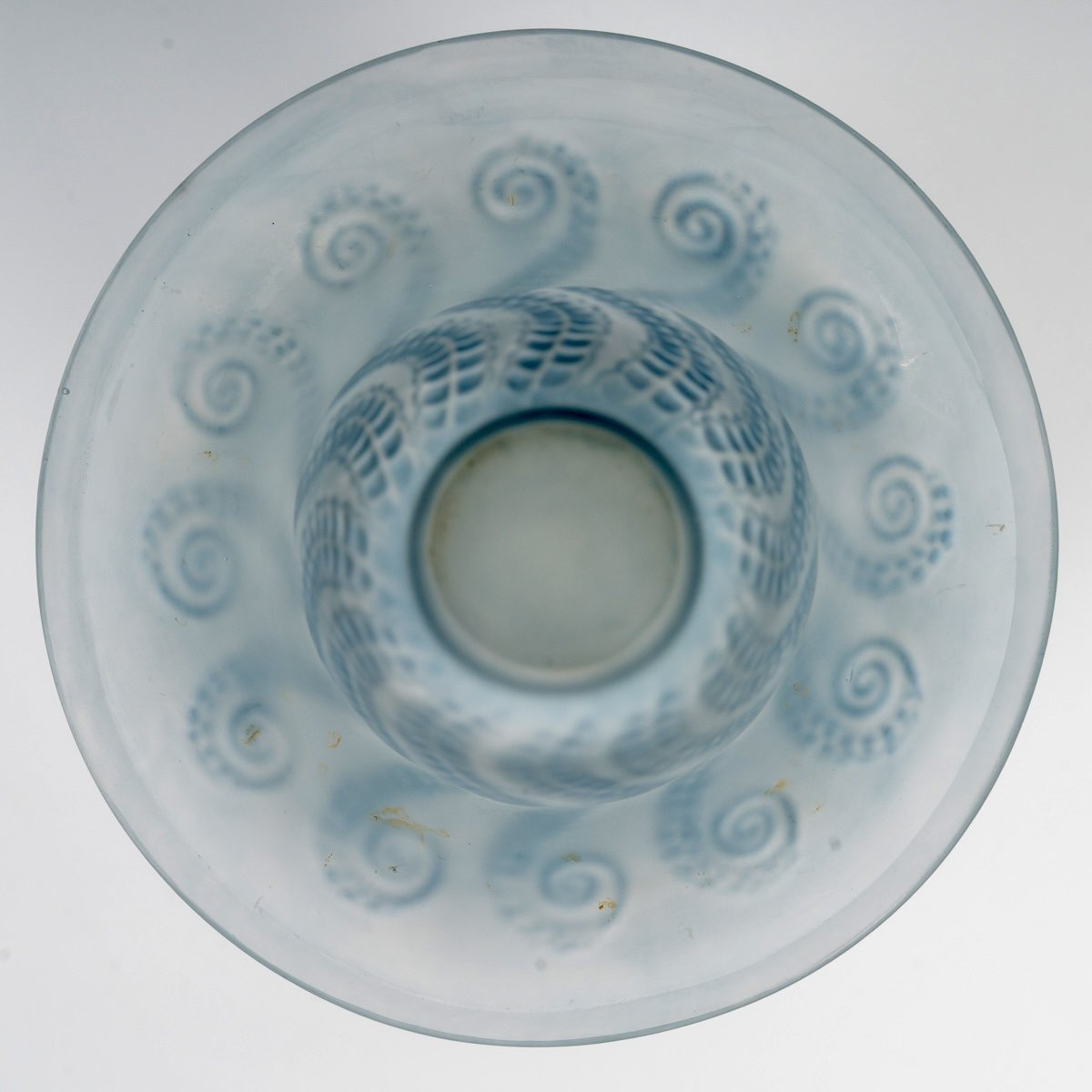 1921 René Lalique - Vase Meduse Glass With Blue Patina-photo-4