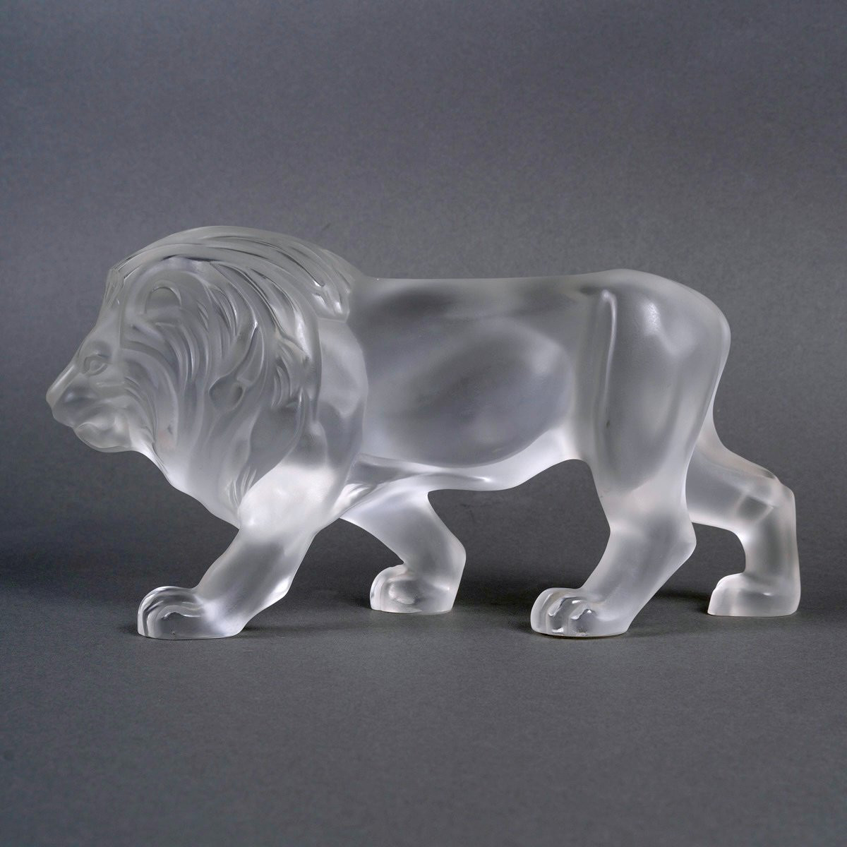 Lalique France - Sculpture Lion Regulus Cristal-photo-2