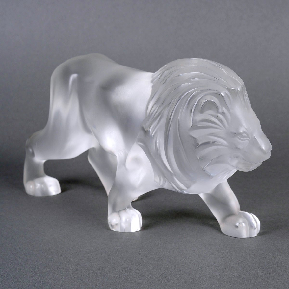 Lalique France - Sculpture Lion Regulus Cristal-photo-3