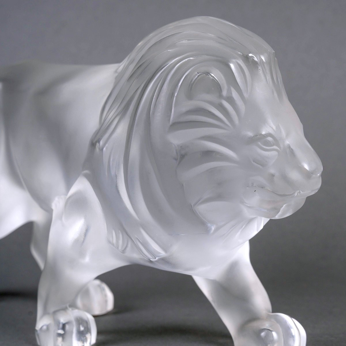 Lalique France - Sculpture Lion Regulus Cristal-photo-1